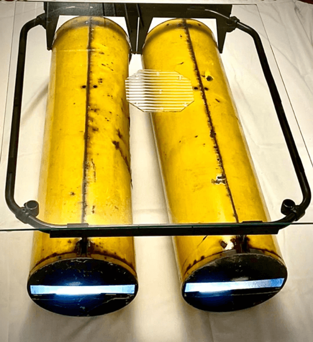WW2 landing lights coffee table 