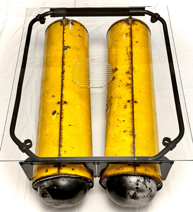 WW2 landing lights coffee table