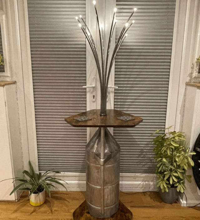 Race Fuel Can Lamp Table